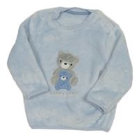 Svetlomodrá plyšová mikina s medvedíkmi Little Nutmeg