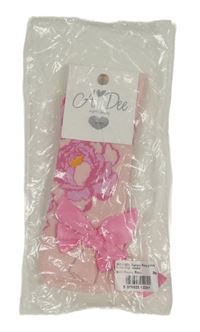 Nové - Světlerůžové podkolenky s květy A Dee