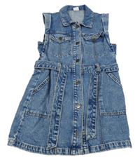 Modré riflové košilové šaty s páskem Next 