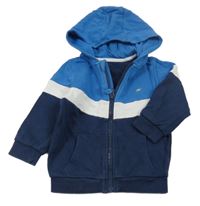 Tmavomodro-modro-biela prepínaci mikina s kapucňou Matalan