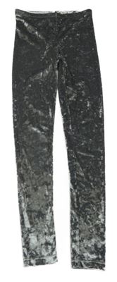 Strieborné zamatové lesklé legíny H&M