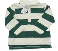 Nové - Tmavozeleno-smetanové pruhované polo triko Primark