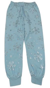 Světlemodré fleecové kalhoty s vločkami Disney