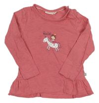 Růžové peplum triko s jednorožcem Liegelind 