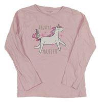 Světlerůžové triko s jednorožcem Primark