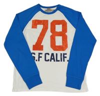 Bílo-modré triko s číslem H&M