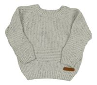 Bielo-sivý melírovaný sveter F&F