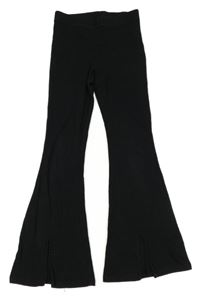 Černé žebrované flare legíny M&S