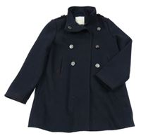 Tmavomodrý flaušový podšitý kabát Next 