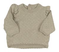 Béžový vzorovaný svetr s volánky C&A