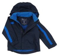 Tmavomodro-modrá šusťáková outdoorová jarní bunda s kapucí Mountain Warehouse