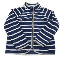 Tmavomodro-biela pruhovaná fleecová prepínaci mikina s rolákom Tchibo