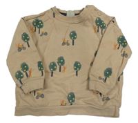 Béžová oversize mikina so stromami John Lewis