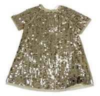 Zlatá sieťovaná flitrová blúzka H&M