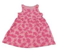 Ružovo-tmavoružové bavlnené šaty s palmami Lupilu