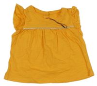 Nové - Oranžová blúzka s madeirovými volániky Gemo