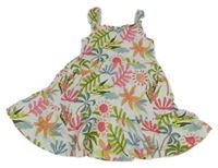 Biele bavlnené šaty s listami Primark