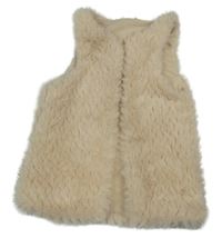 Pudrová kožušinová podšitá vesta Little kids