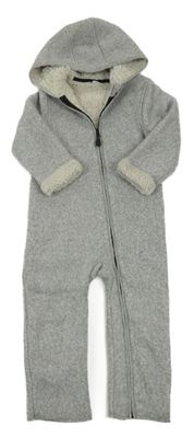 Šedá šedá zateplená kombinéza s kapucí So Cute