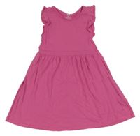 Fuchsiové bavlnené šaty H&M