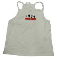 Biely crop top s číslom H&M