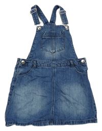 Modrá rifľová na traká sukňa Matalan