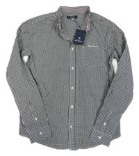 Nové - Čierno-biela kockovaná košeľa Ben Sherman vel. 16 let