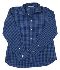 Modro-tmavomodrá kostkovaná košile H&M