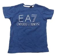 Tmavomodré tričko s 3D logem EMPORIO ARMANI