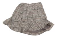 Svetloružová -čierno-biela vlnená sukňa Matalan