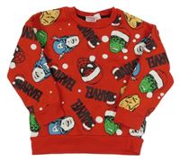 Červená mikina s Avengers s vánočním motívom PRIMARK