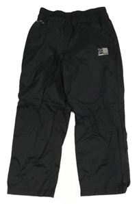 Černé kostkované šusťákové funkční kalhoty s logem Karrimor