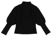 Čierny rebrovaný svetrový rolák