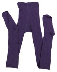 Purpurové rebrované pančuchy