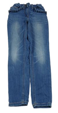 Modré skinny rifle s volánky TCM