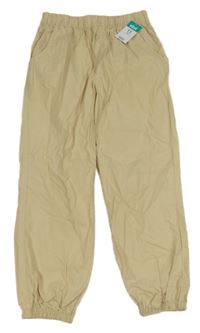 Nové - béžové cuff plátěné kalhoty Matalan