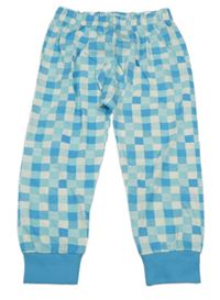 Modro-biele kockované pyžamové nohavice