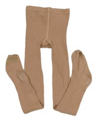 Pudrové žebrované punčocháče Zara