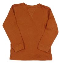 Cihlové žebrované mikinotriko George