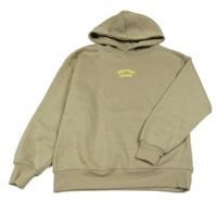 Písková teplá mikina se surfy a autobusem a palmami a kapucí St. Bernard