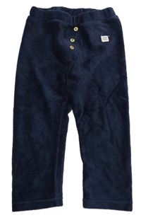 Tmavomodré žebrované sametové legíny s nášivkou LA REDOUTE