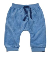 Modré rebrované zamatové turecké tepláky Ergee