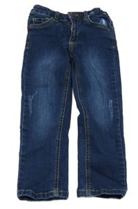 Tmavomodré teplákové rifle s raketou a ošoupaného vzhledu limon company