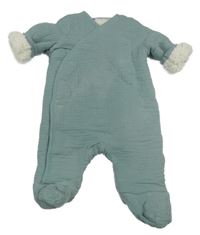 Šedomodrá mušelínová zateplená kombinéza F&F