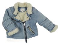 Světlemodrá riflová zateplená bunda RIVER ISLAND