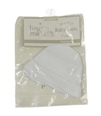 Nové - 2x - Biela čapica NURSERY TIME