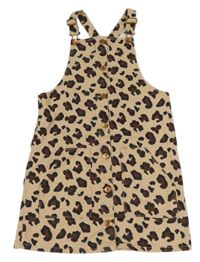 Světlehnědo-tmavohnědo-černé vzorované riflové propínací šaty Tu