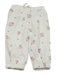 Biele tepláky s kvietkami St. Bernard