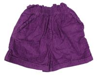 Purpurové paper bag manšestrové kraťasy TAPE 'A L'OEIL 