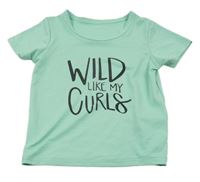 Pistáciové športové tričko s nápismi SHEIN